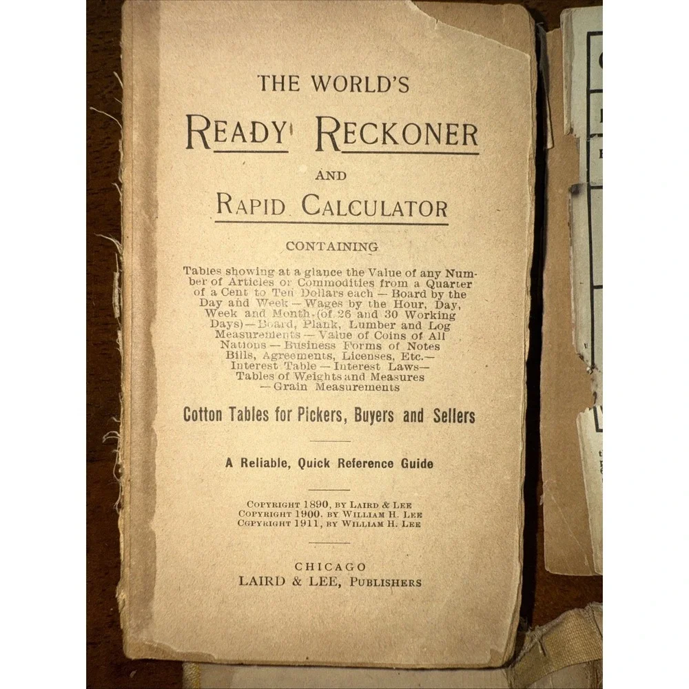 World's Ready Reckoner, Rapid Calculator‎ 1890, wages commodities economics